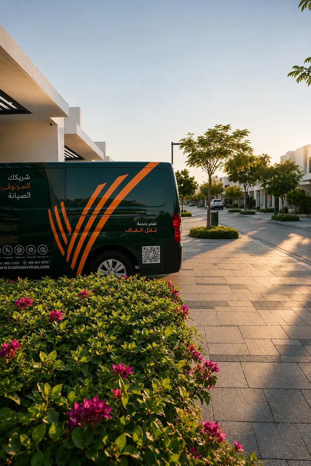 TruSolve technical services van serving premium Dubai villa communities